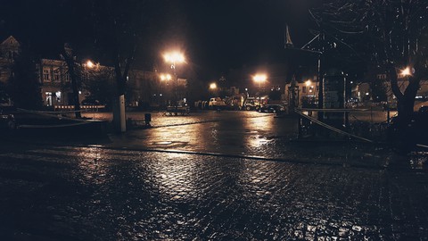 Myślenice at raining night 3