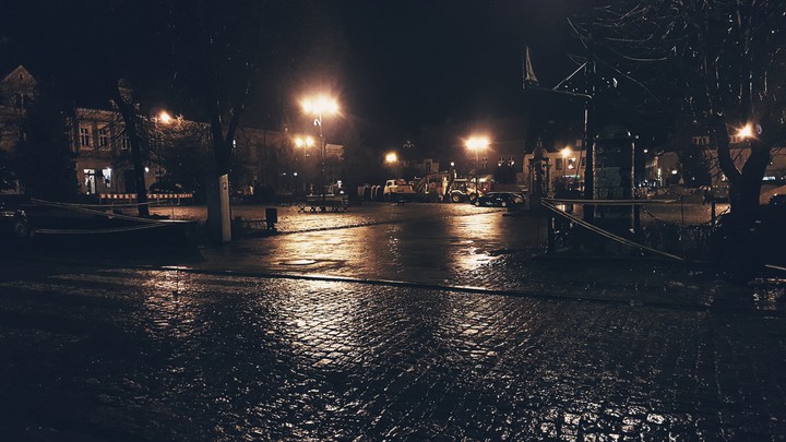 Myślenice at raining night 3