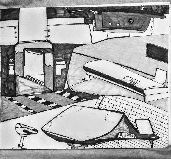spaceship inner sketch!! (artist-Akshay Singh)