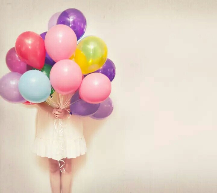 girl with balloons