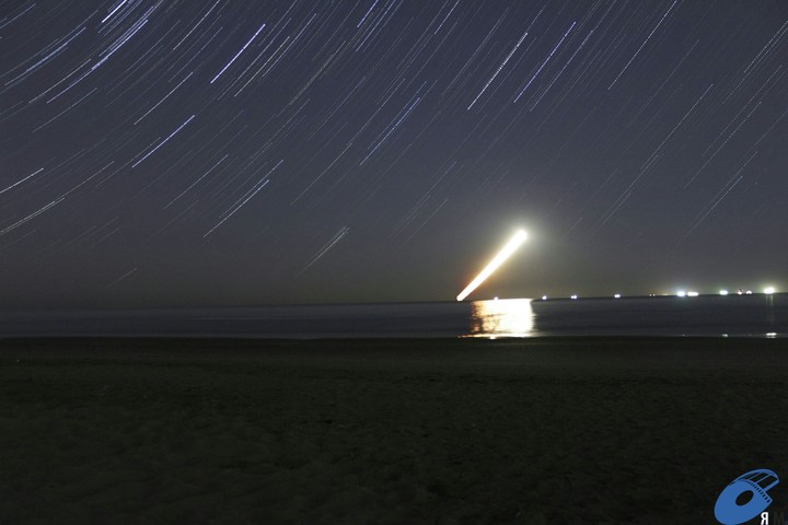 Moon rising over the sea