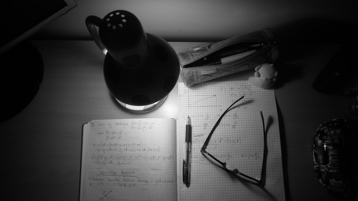 Studying.