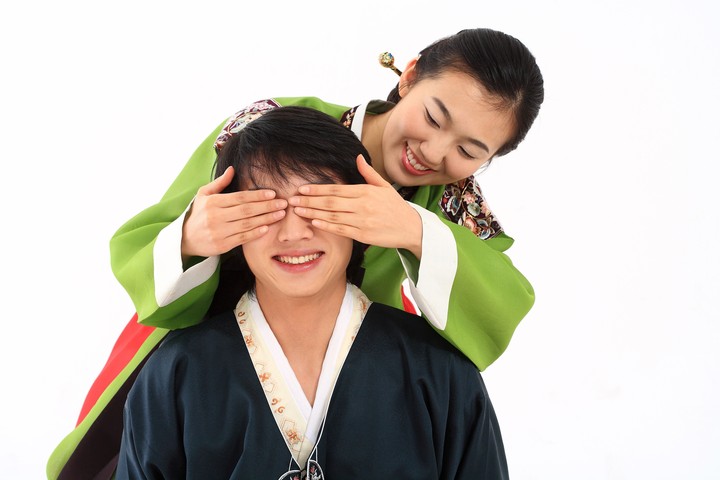 Couple in Korean Dress I