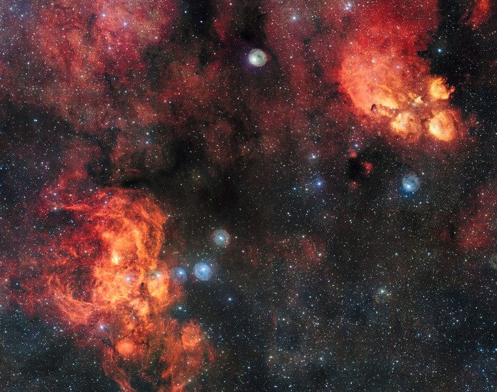 The Cat’s Paw and Lobster Nebulae