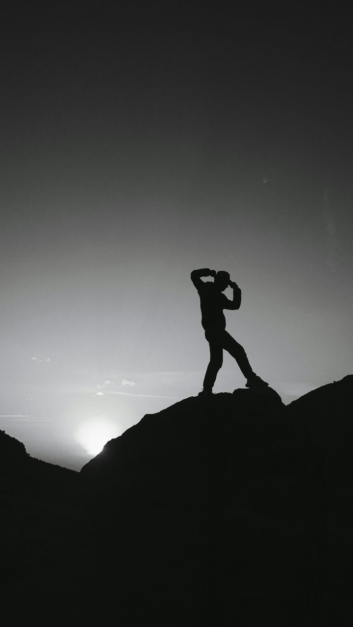 black and white sunset