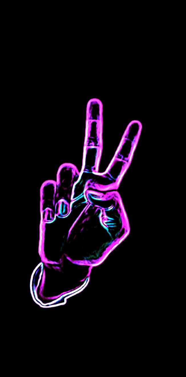 Neon Peace Sign