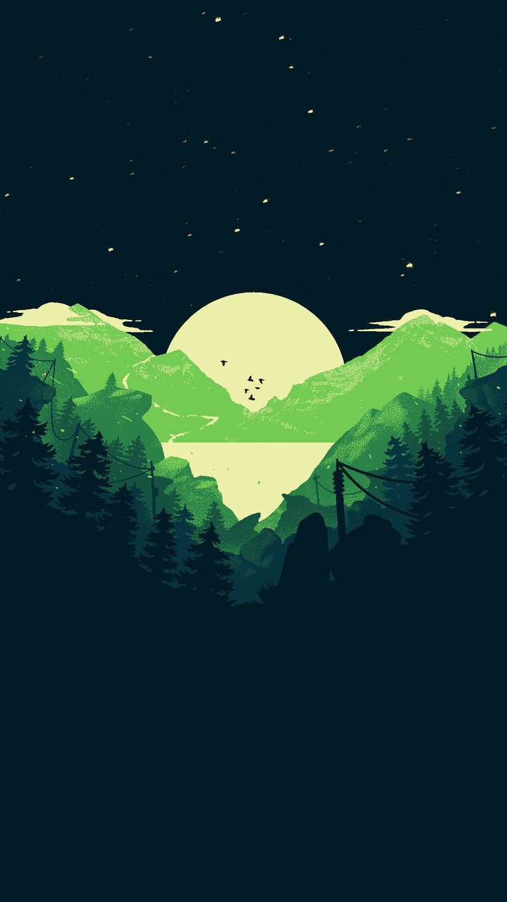 Green sunset