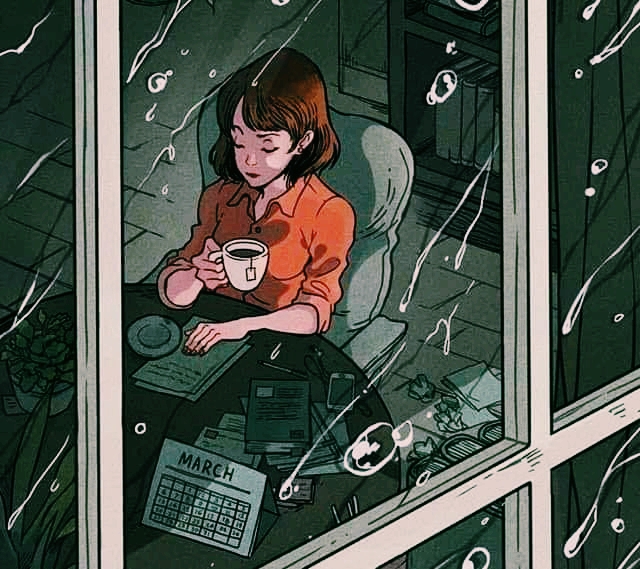 Reading in a rainy day