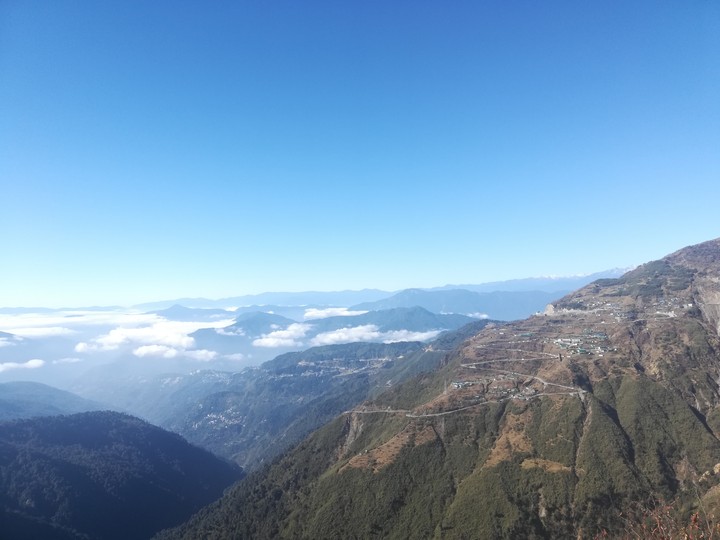 High above