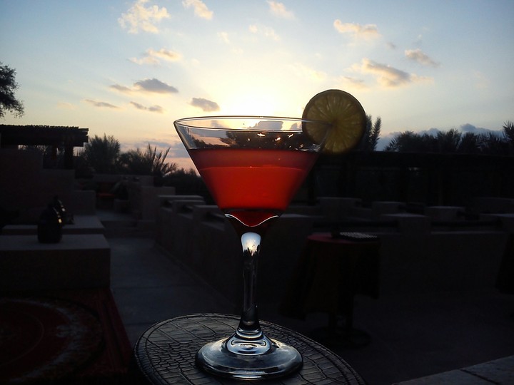Martini in blood red