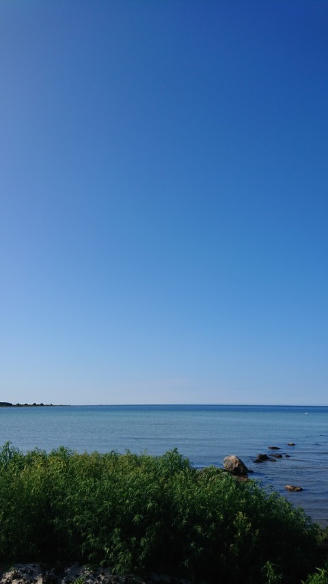 Blue sky over the sea in Sweden