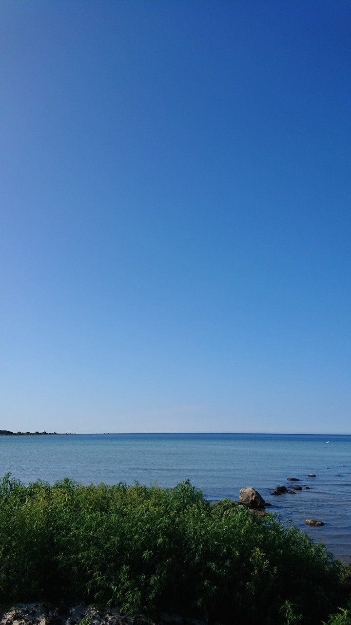 Blue sky over the sea in Sweden