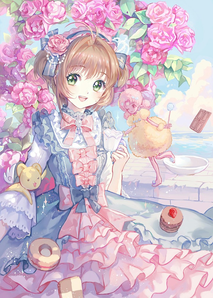 classical anime dress with rose