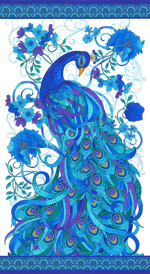 pattern peacock blue