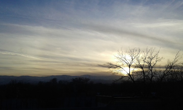 sunset in cloudy day