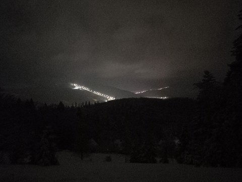 Wisła, Beskidy. Spacer nocą