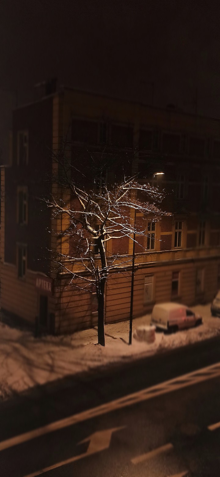 snow night three winter street_light loneliness building