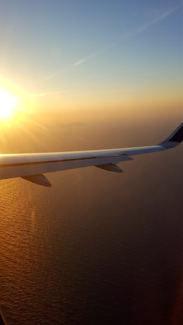 Amazing sun view from an aeroplane