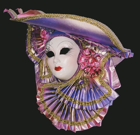 Venetian Style Mask: Lavender, Pinks, Gold