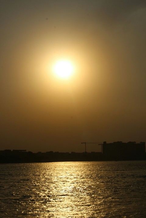 Sunset on the banks of the Nile River