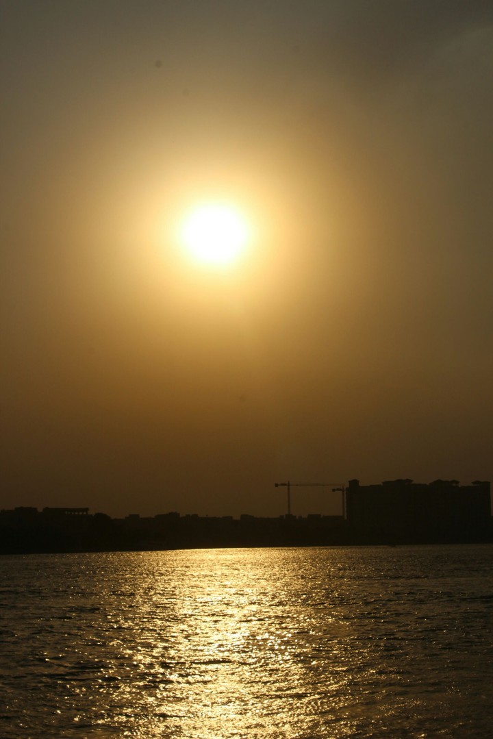 Sunset on the banks of the Nile River