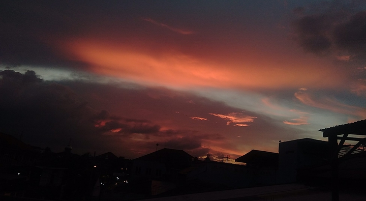 sunset in the city