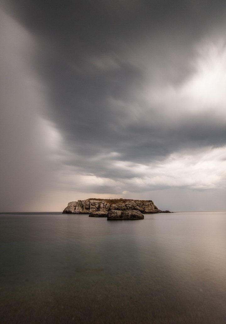 clouds, sea and rocks