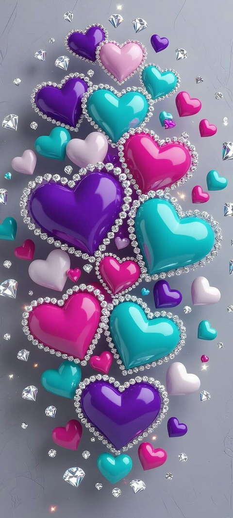 обои heart, purple