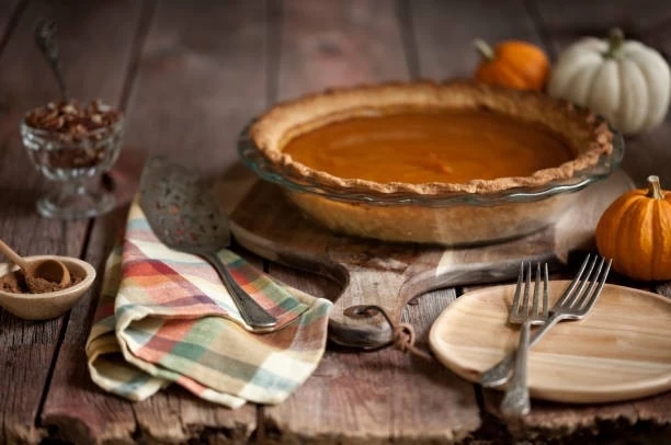 pumpkin pie right out of the oven
