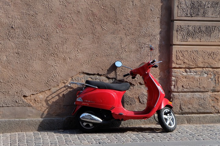 Red vespa.