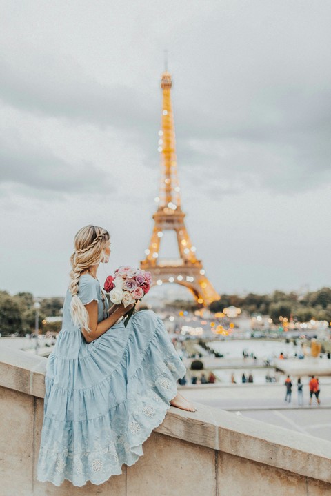 _ Girl & Eiffel tower _