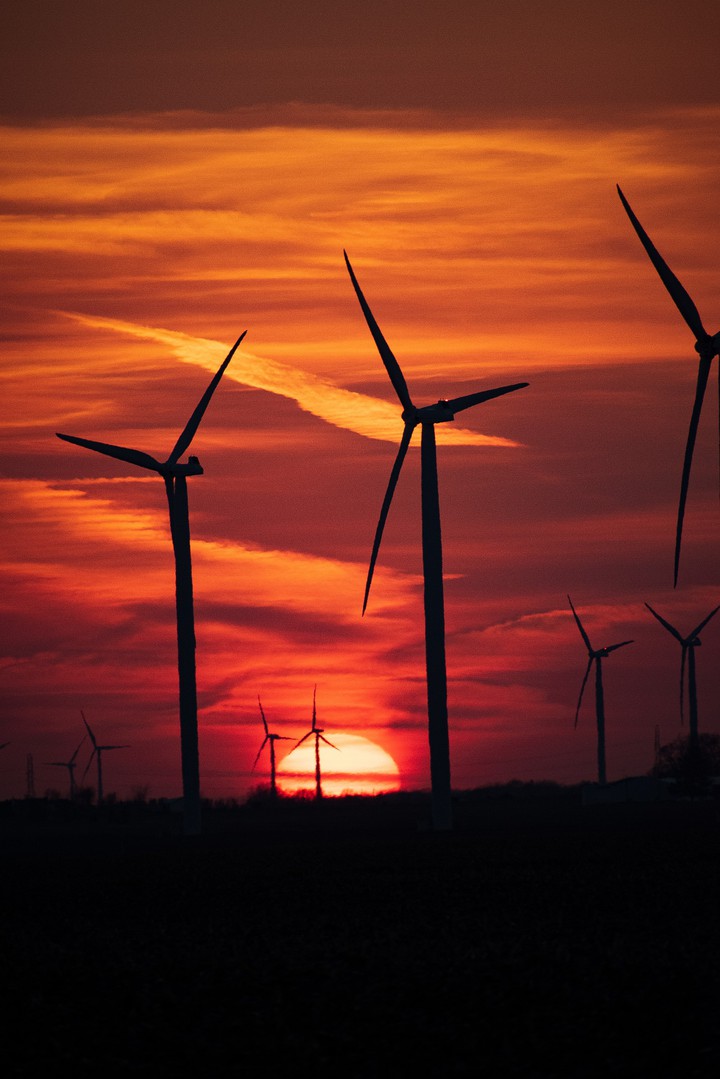 Sunset Windmills