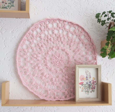 Pink, Textile, Doily