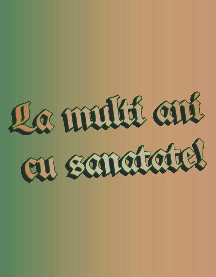 La multi ani cu sanatate!
