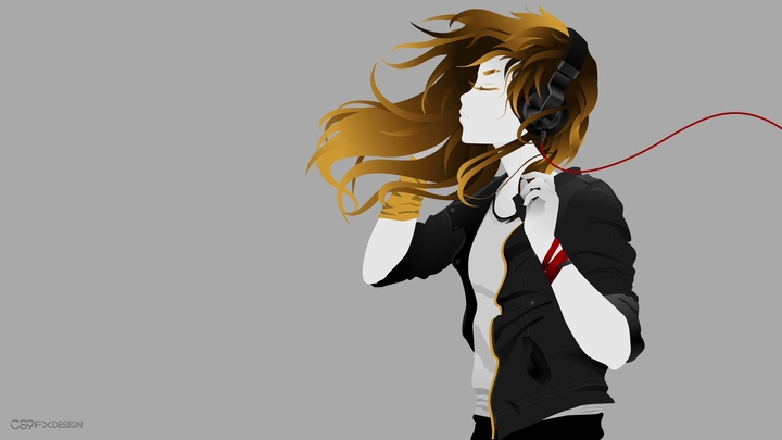 girl with headphone wallpaper