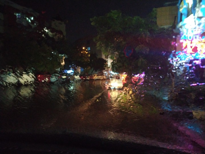 Rain on pane