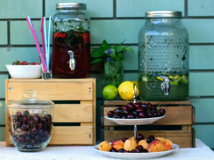 Cherries and apricots