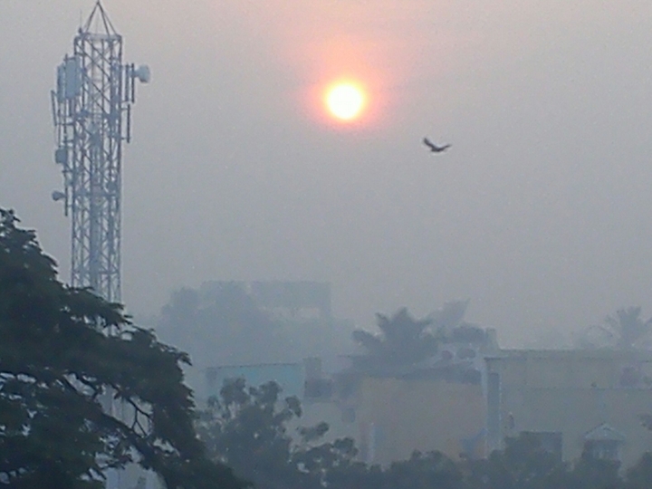 sun rise on winter