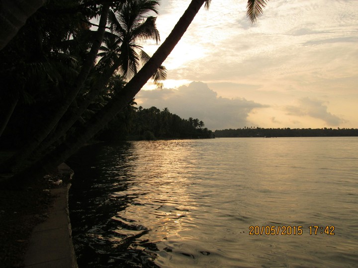 the sun set