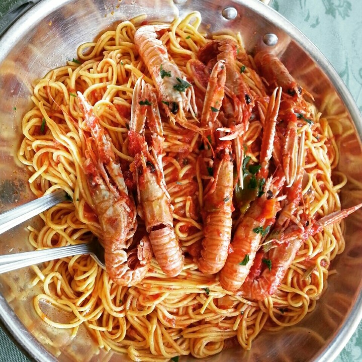 Pasta con scampi
