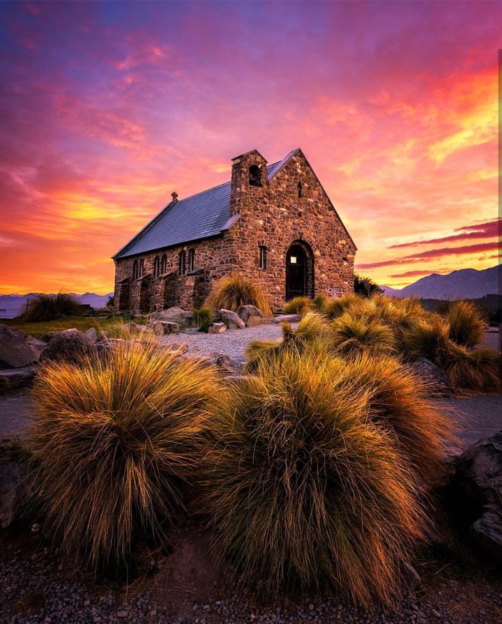 old church.. Lake Tekapo