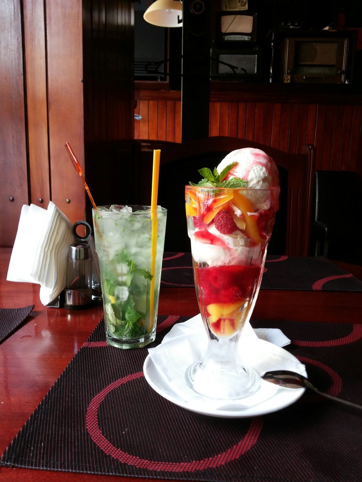 Beautiful desert with mohito