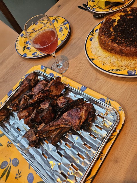 meat, tableware वॉलपेपर