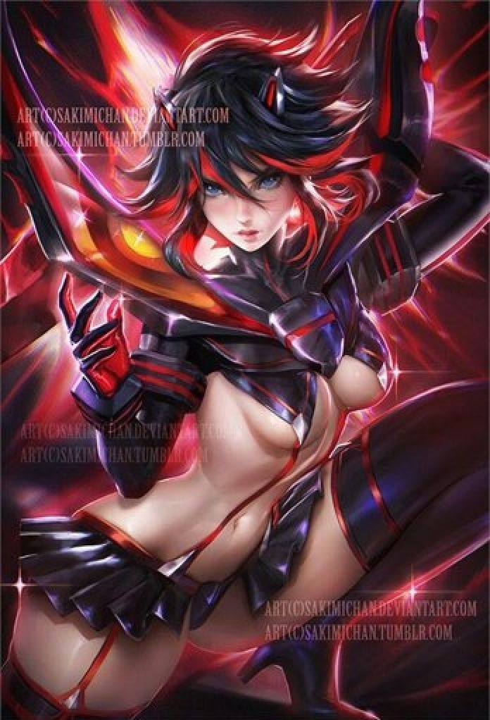 red anime girl