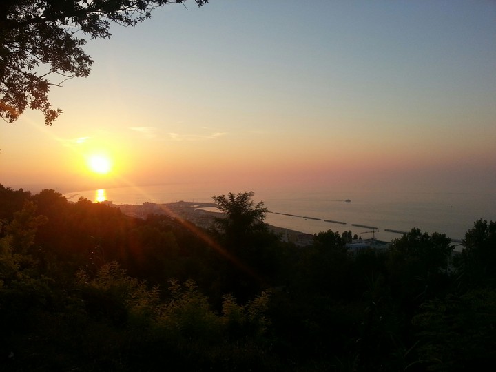 beautiful sunset abroad