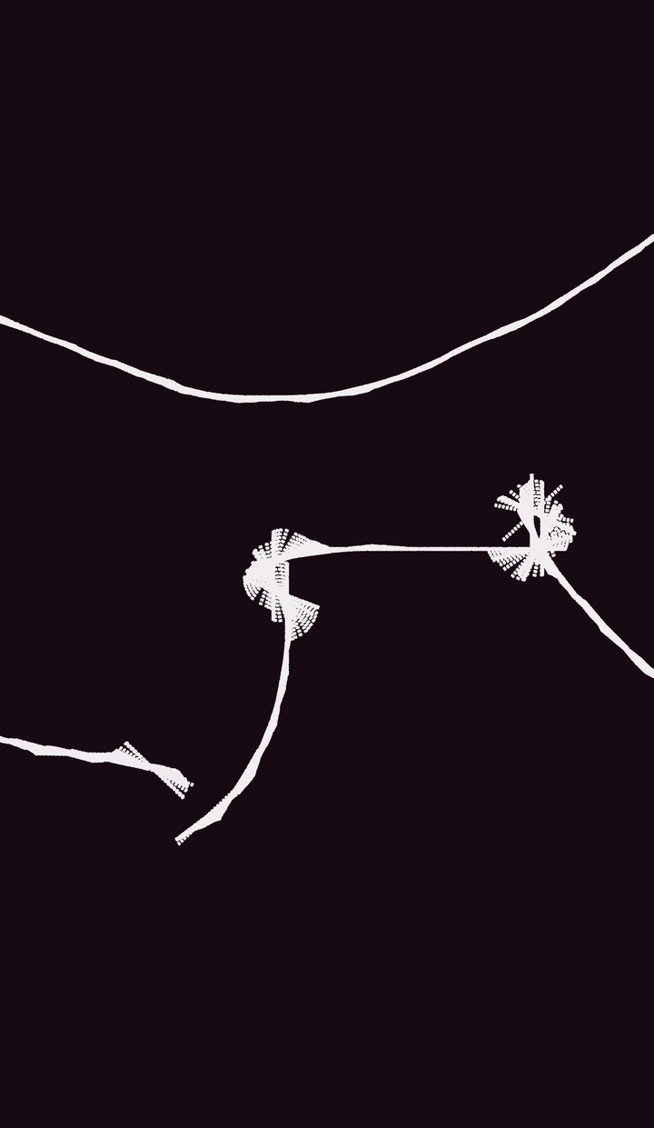 Minimalist luminous line art constellation on dark background