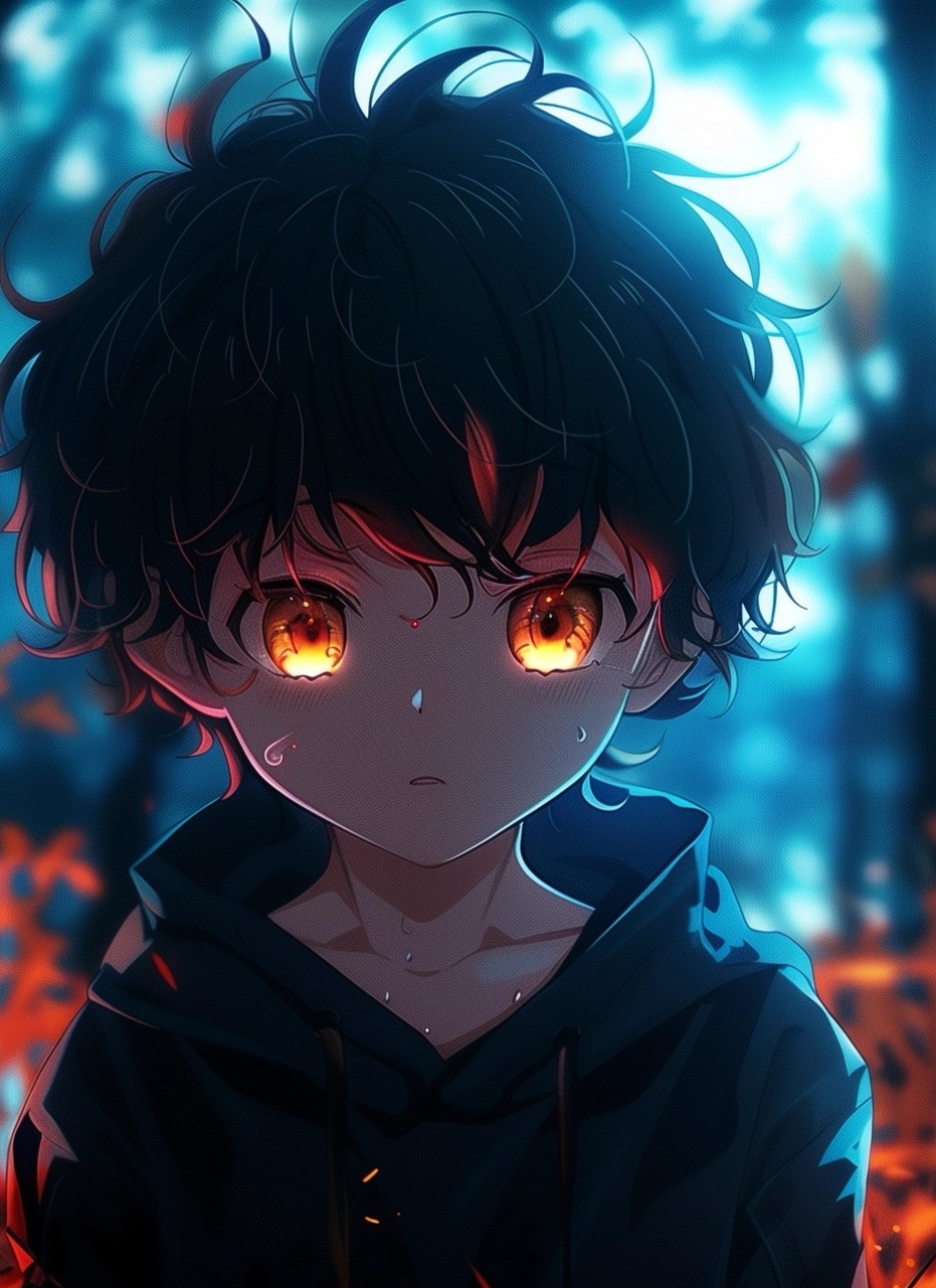 Anime cute boy character cartoon