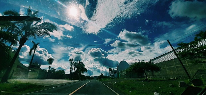 blue and clouds