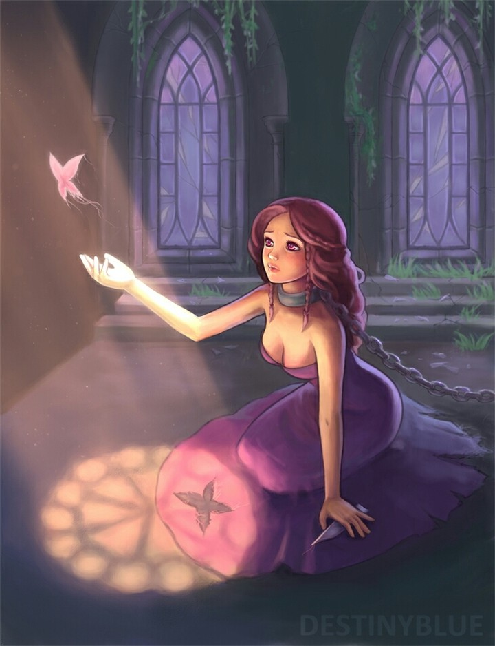girl and butterfly