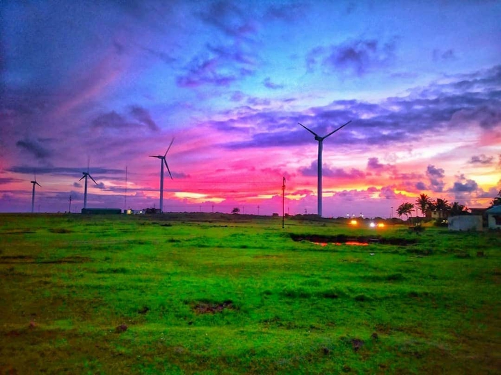 blue sky red sky Greener